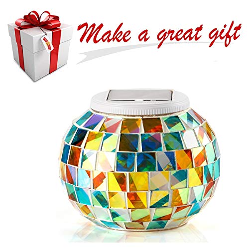image for Solar Powered Mosaic Glass Ball Garden Lights,Dream Wings Color Changi