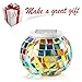 Solar Powered Mosaic Glass Ball Garden Lights,Dream Wings Color Changing Solar Night Lights,Waterproof Rechargeable Solar Table Desk Lights Lamp for Indoor or Outdoor Decorations