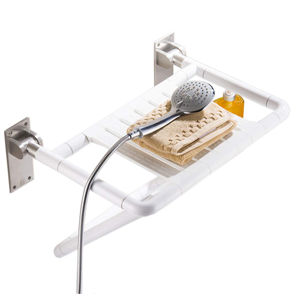 Taburete de baño Silla de Ducha Plegable | Montado en la Pared Baño bañera Asiento de Taburete de Seguridad | Tarea Pesada Carga de 250kg | Acero Inoxidable 304 Nylon Antideslizante Antideslizante