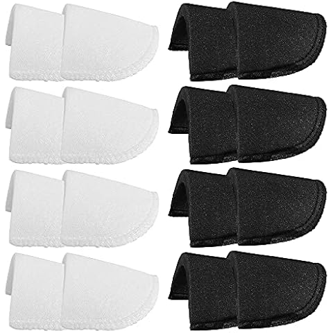 8 Pair Sewing Shoulder Pads for Women Clothes Soft Covered Set-in Large Black or White Foam Shoulder Pads Covered for Women Blazer Men Clothes Sewing Accessories Craft DIY Cover