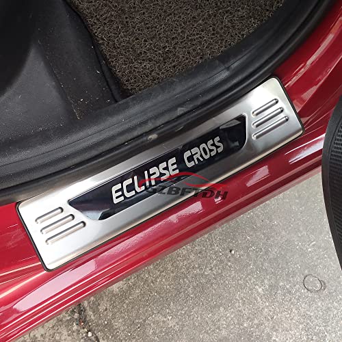Gzbftdh Auto Parts For Mitsubishi Eclipse Cross 2018-2022 Accessories, Car Door Sill Scuff Cover Protector,Stainless Steel Kick Panels Door Entry Guard Trim Plate #TOP1