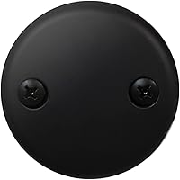 Vista 5 de Westbrass D93-2-62 1-1/2" Tip-Toe Bathtub Drain Plug Trim Set with Two-Hole Overflow Faceplate, Matte Black, 1 Count (Pack of 1)