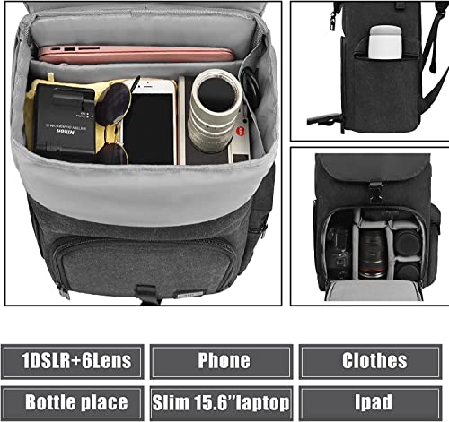 Mochila para cámara DSLR impermeable y con compartimento para laptop miniatura 2