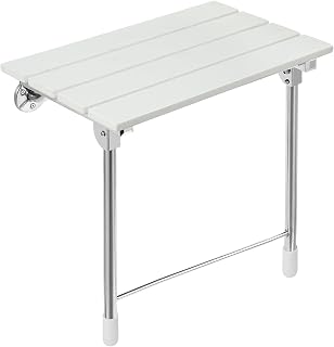 Folding Shower Seat Wall Mounted Fold Down Shower Seat for Inside Shower Fold Up Shower Seat with Legs Foldable Handicap Shower Bench for Elderly