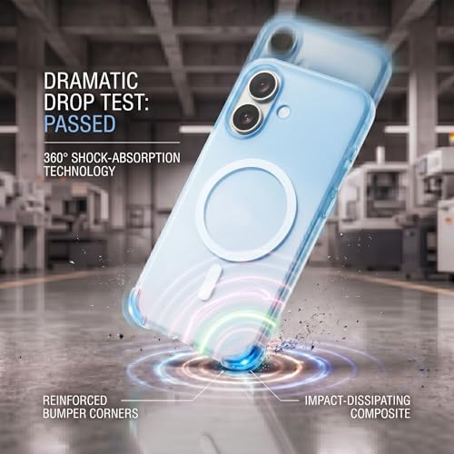 Image of amazon basics Paper Thin Case Cover for iPhone 17 | Matte Finish | Gradient Case, Shaded Color | Compatible with magsafe | (Blue White, iPhone 17)