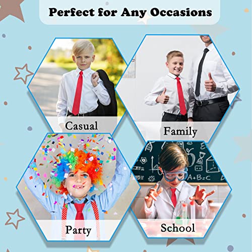Mantieqingway School Ties for Boys Kids Adjustable Pre-tied Zipper Neck Tie for Weddings Graduation School Uniforms, 14inch4