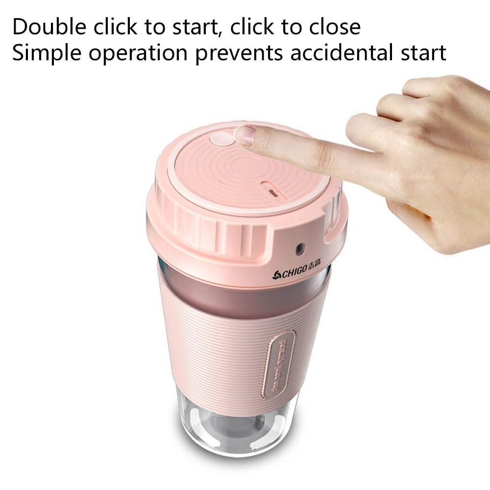 PAHION Mini Blender Smoothie Maker Frullatore per Milkshake Portatile Ricaricabile Tramite USB 18000 Giri/Min con Tazza Tritan BPA da 250 Ml per Frutta, Smoothie, Milkshake, Succo 40W