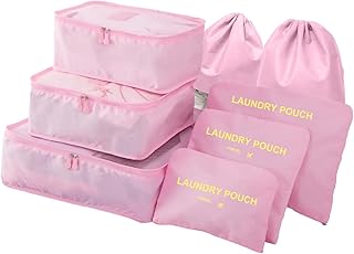 Packing Cubes Set for Travel Suitcases, 6 pcs Travel Organiser Packing Bags for Clothes Shoes Toiletries Travel Luggage Organizers Storage Bags