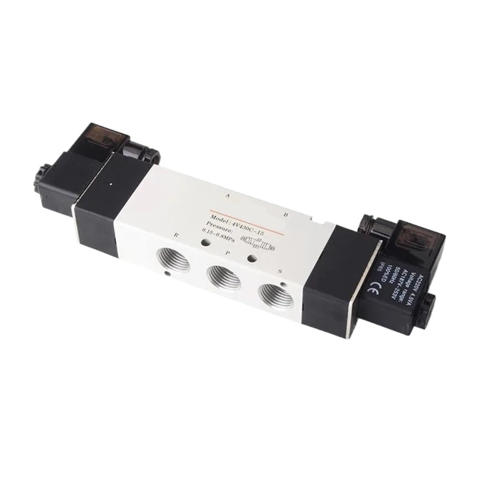 Yjcebgped 4V430c-15 1Pc Three Position Five Way 4V430e-15 4V430p-15 Pneumatic Electric Solenoid Valve 12V 24V 110V 220V(,Ac24v)