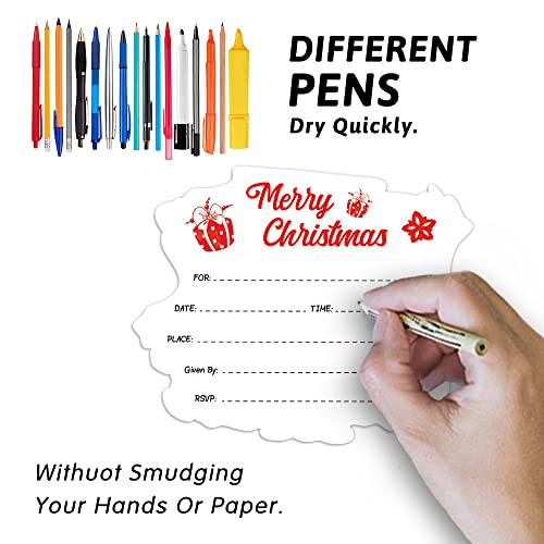 Cusrtyh 15 Sheets Christmas Garden Gnomes Invitation Cards With With 15 Envelopes， Christmas Party Invitation Cards，Christmas Shaped Fill-In Invitations，Christmas Party Supplies #TOP1