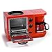 Americana Retro Nostalgia 3-in-1 Breakfast Maker Station 4 Cup Coffeemaker, Toaster Oven with Timer, EBK-200R