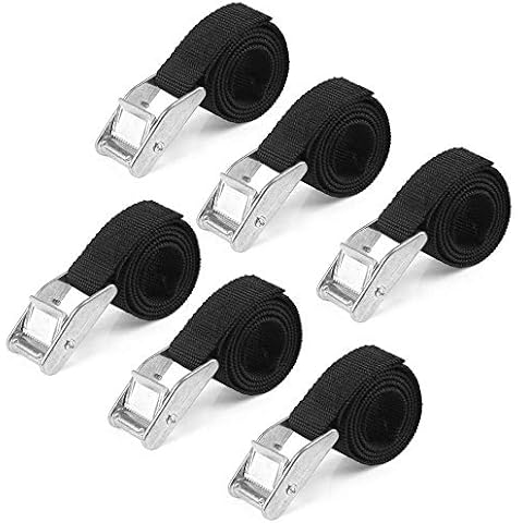 RilexAwhile Lashing Straps 2 Ft x 1 Inch Tie Down Straps up to 600lbs, 6 Pack (1inch x 2ft, Black) Cover