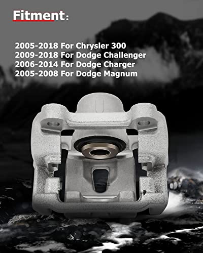 Image of cciyu Rear Left & Right Brake Calipers Assembly w /Bracket 18B4970 18B4971 for Chrysler for 300,for Dodge for Challenger /for Charger /for Magnum,2012-2016 for Dodge for Challenger fit Solid Rotors only