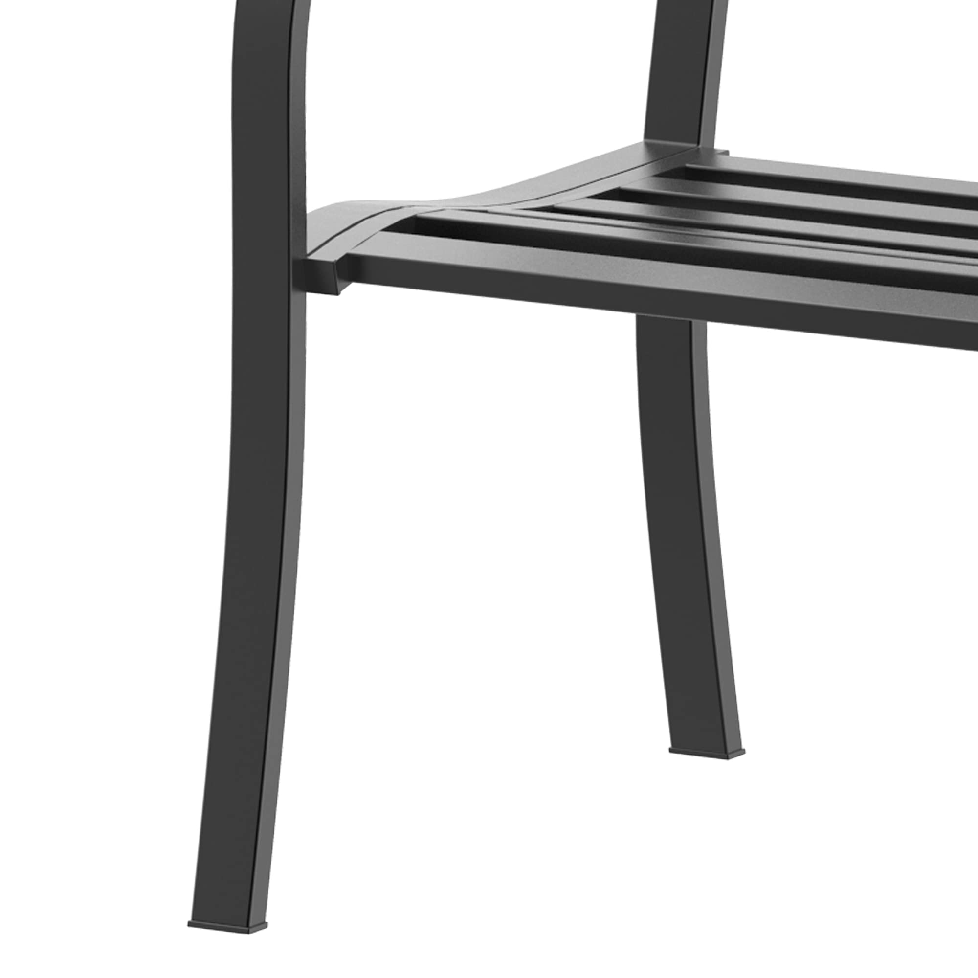 Outsunny Banc 3 Places de Jardin terrasse Style Contemporain 127L x 60l x 87H cm métal époxy anticorrosion Noir