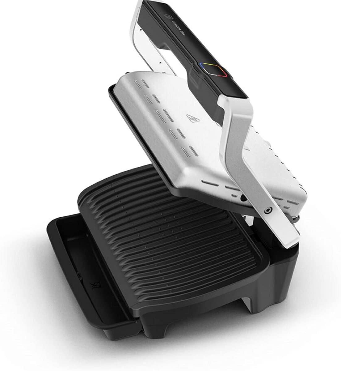 Tefal GC750 OptiGrill Elite Grill Elektryczny domowy, automatic sensor cooking, 12 automatycznych programów, asystent grillowania, pojemna tacka, wymiary 39.9 x 23 x 36.9 cm, srebrny