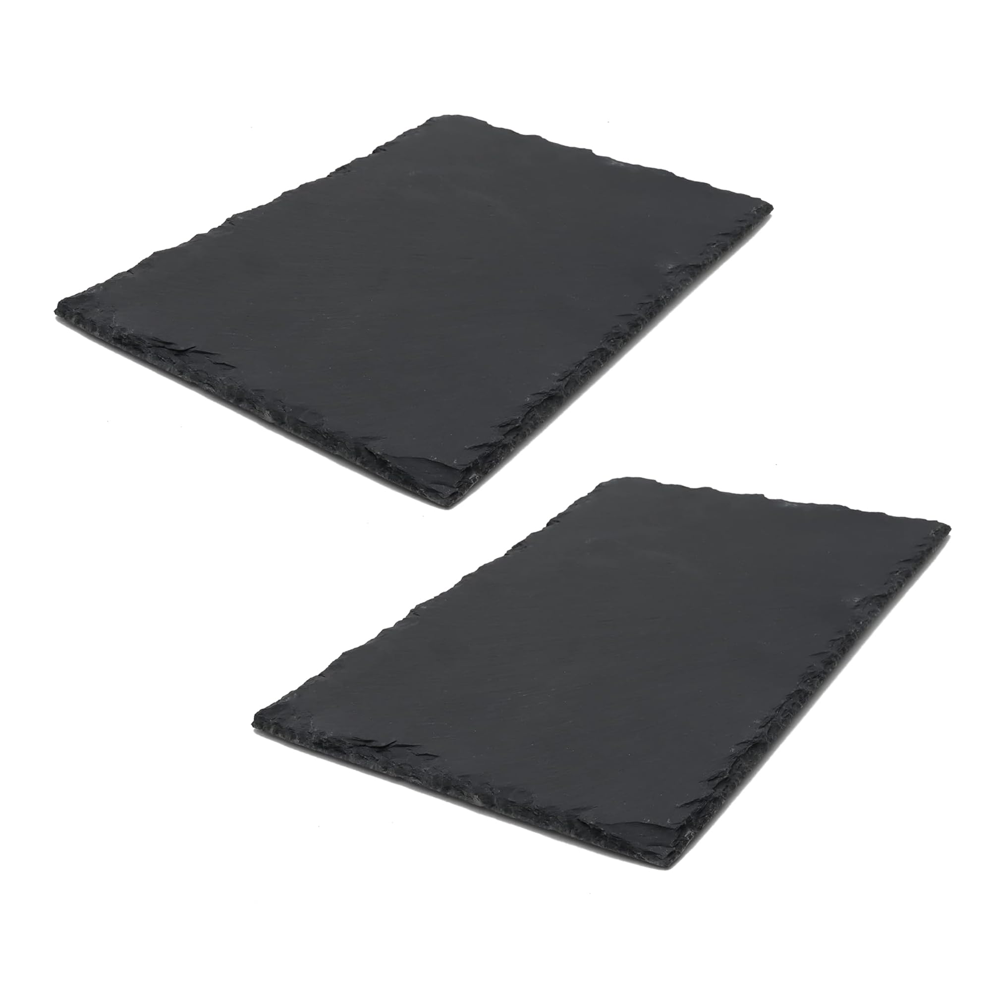 JIH Reptile Basking Platform, Natural Rock Reptile Food Bowl Tortoise Feeding Dish Habitat Decor. (30x20cm 2pcs)