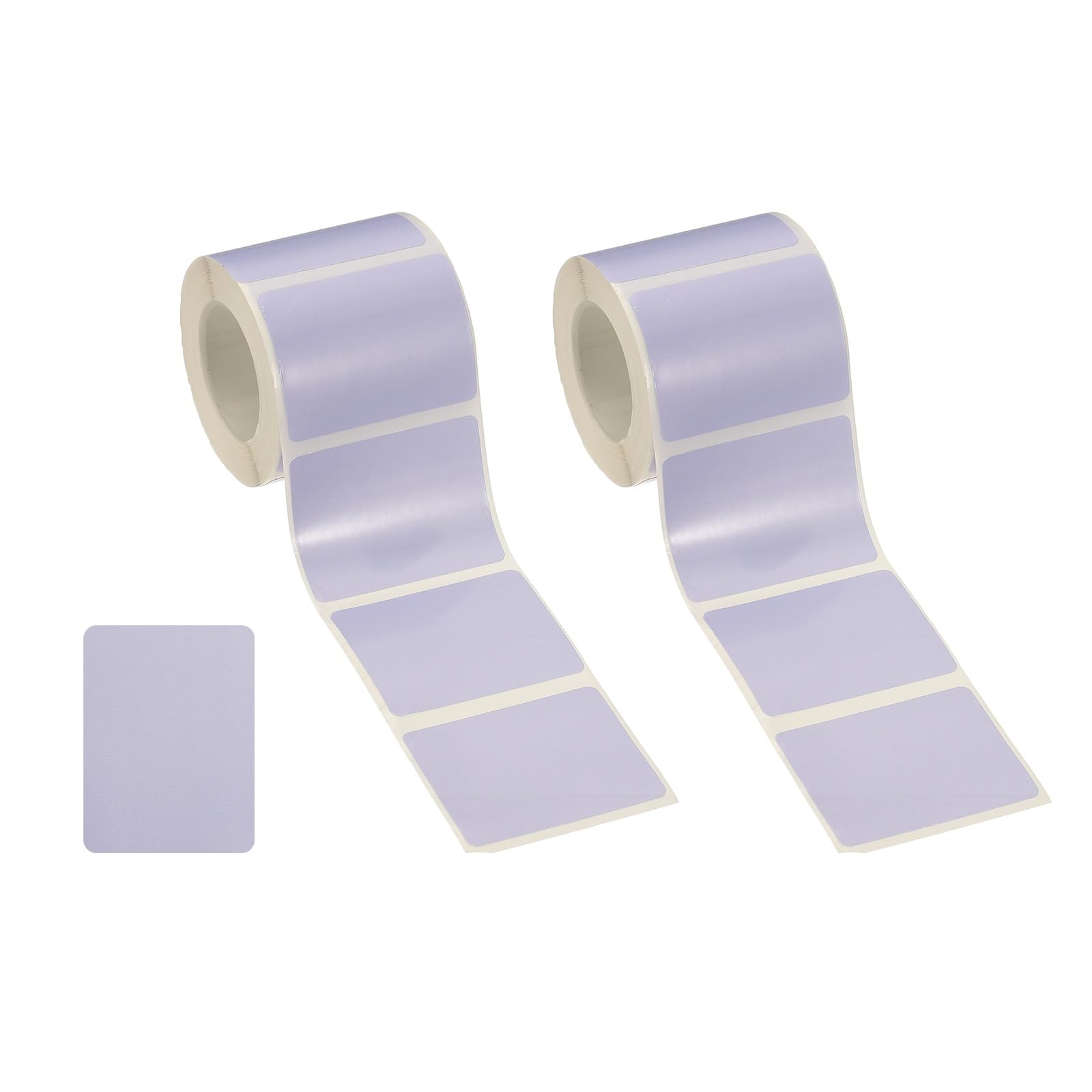 PATIKIL 460 Pcs Thermal Labels, 1.6x1.2 Square Thermal Printer Labels Stickers Self Adhesive Tags Paper 2 Rolls Small Waterproof for Printer Small Business Name Tag Barcode, Purple