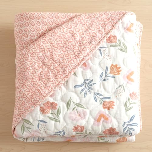 Image of BENAVJI Double Bed Comforter Reversible Soft Microfiber AC Quilt, Floral & Heart Print, All Season Blanket