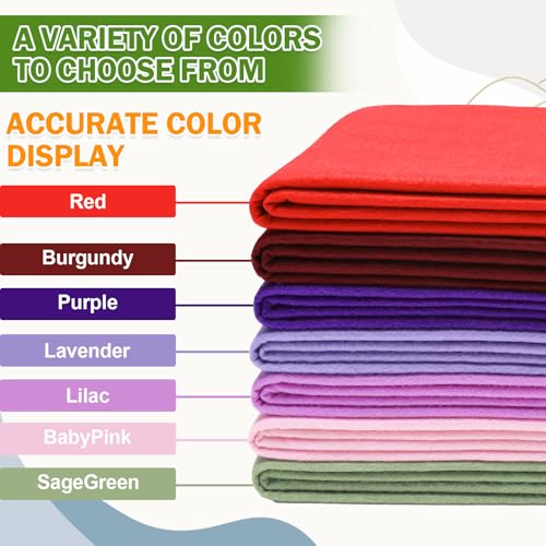 Image of XSEINO Sage Green Large Felt Fabric 36 inch X 36 inch(1 Square Yard), 1.4 mm Thick Soft Felt Fabric Sheet for Crafts, Green Series Colors Soft Nonwoven Fabric, Fit for Decoration, Sewing, DIY Crafts