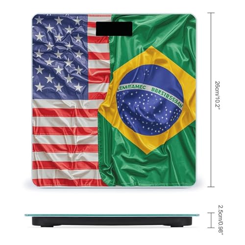 Báscula Digital para Baño con Bandera Americana y Brasileña miniatura 2