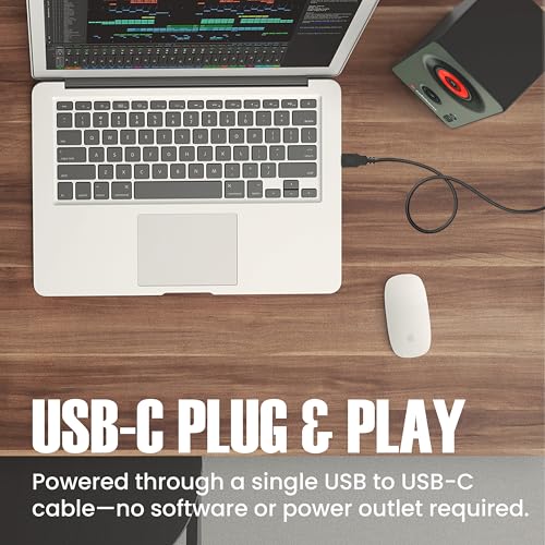 Image of Audiosource Desktop PC Speakers with Bluetooth 5.3, USB-C Plug & Play, 2.0 Stereo Computer Speakers with Dual 2 inch Drivers, Compact Design, AUX Input, LED Indicator (Black)