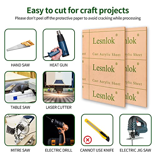 2 Pieces 8 x 10 Clear Acrylic Sheets Blank Acrylic Signs,1/8 inch Thick (3mm) Plexiglass Perfect for Wedding Table Numbers,Acrylic Table Signs,Calligraphy and Painting - Image 5