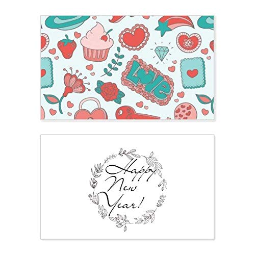 Tarjeta de San Valentín con corazón de fresa y mensaje de bendición incluido