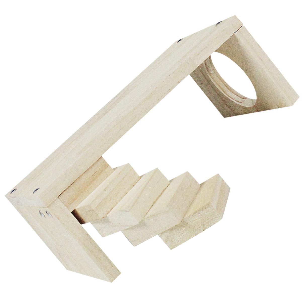 Holz Hamsterplattform mit Leiter Bissfestes Kletterspielzeug für Hamster und Kleine Haustiere Stabile Beige Plattform für Interaktives Spiel im Käfig