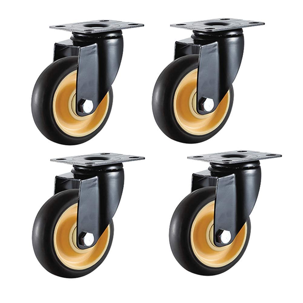 Roulettes industrielles 4 pouces pivotantes avec frein lot de 4