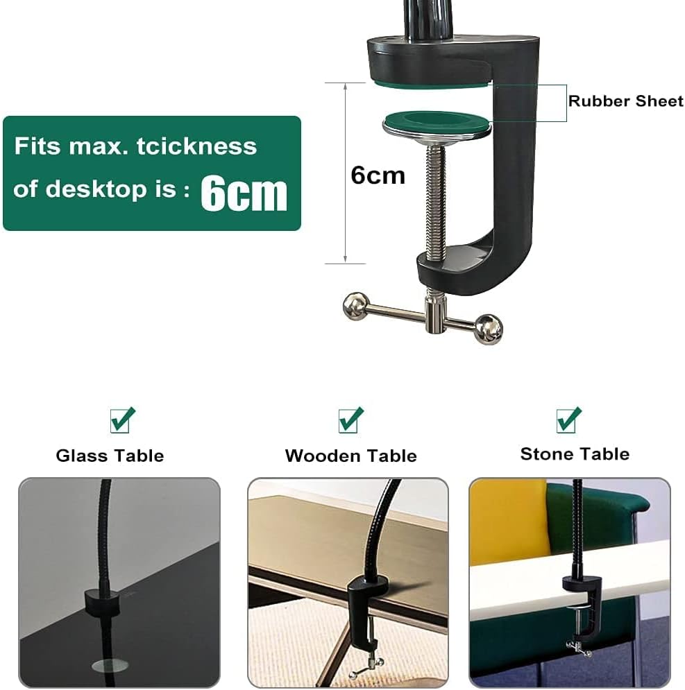 Cuxwill Gooseneck Tablet Holder Phone Mount for 4-13" iPad Device, Universal Heavy Duty 25" Flexible Long Lazy Arm Bed Desk Stand Clamp for iPad Pro Air Mini, Samsung Galaxy Tab, Kindle Fire, iPhone