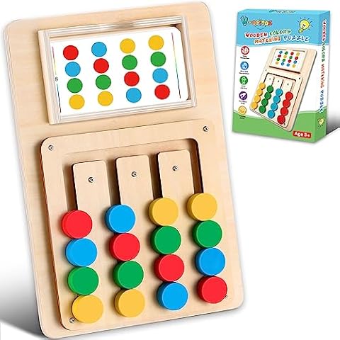 V-Opitos Color Matching Puzzle Toys, Montessori Brain Teasers Game for Kids Age 3, 4, 5, 6, 7 Years Old, Road Trip Toys for Boys & Girls, Handheld Games for Travel, Ideal Christmas, Birthday Gifts Cover