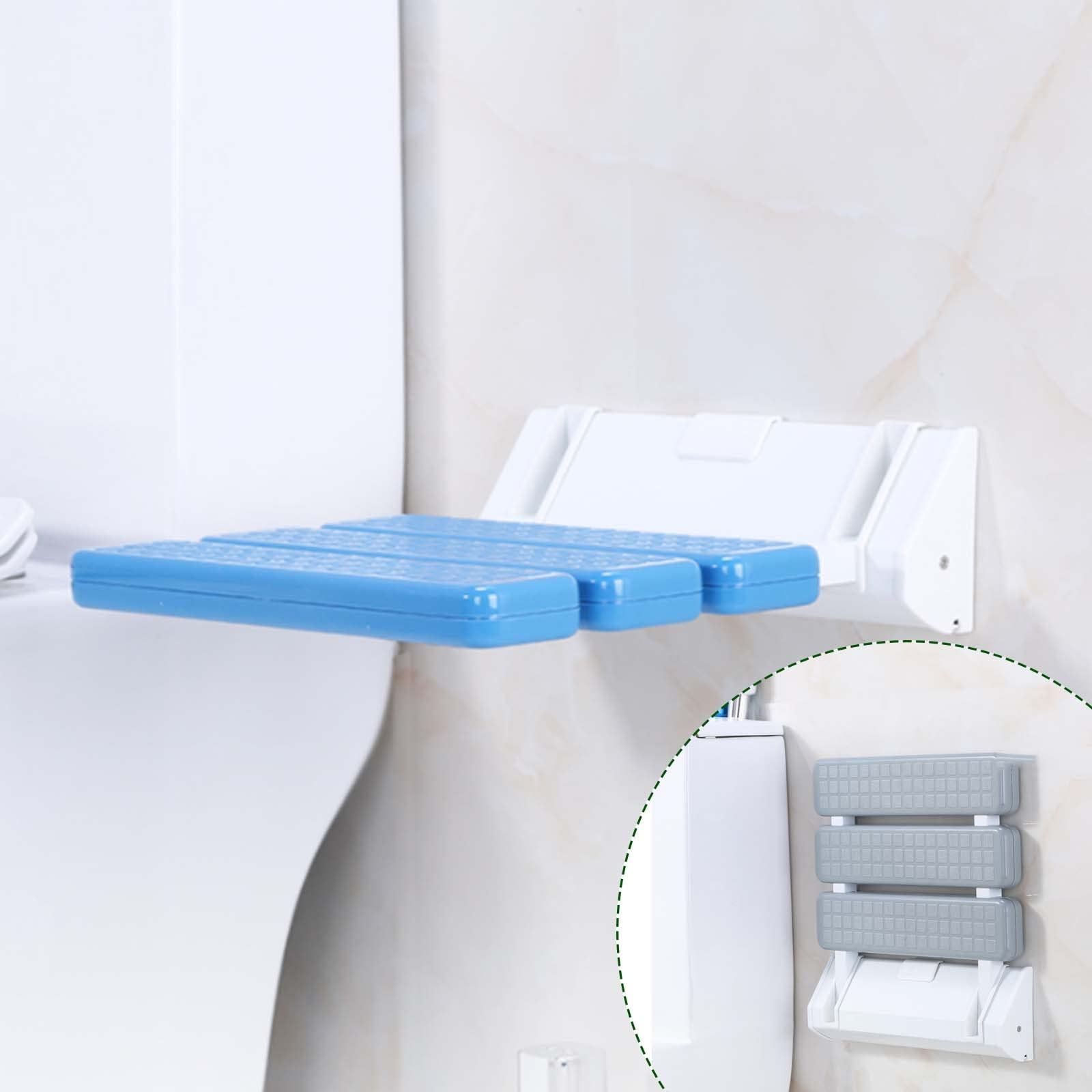 Asiento de ducha, sillas de ducha para ancianos, plegable montado en la pared, adecuado para mujeres mayores/embarazadas/movilidad discapacitada/taburete plegable para discapacitados, C