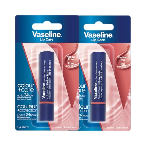 Image of Vaseline Colour+Care Mellow Rose Tinted Lip Balm Stick 3g (Pack of 2)