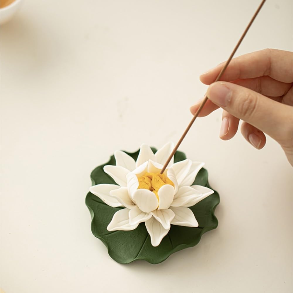 Incense Burners Ceramic Household Indoor Incense Holder Lotus Incense Holder Line Incense Base Point Incense Holder Ornaments Aromatherapy Burner Incense Burner Incense Burner