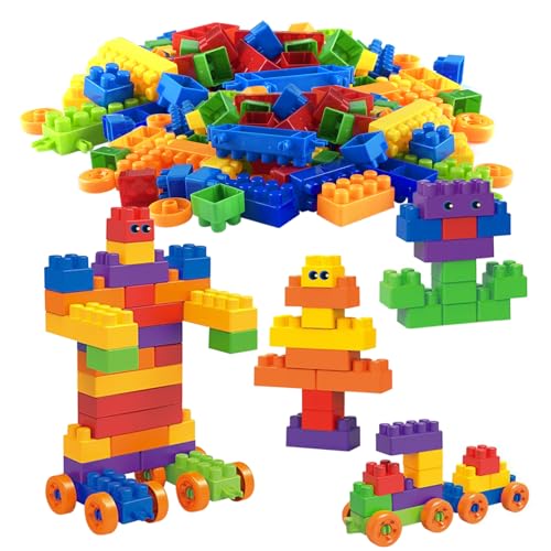 qimeyu Bricks Bausteine,Building Blocks,140 Stück Bloks Bausteine,Classic Bausteines,Bausteines Box,Bunte Grundbausteine