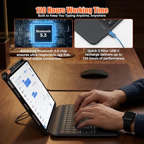 Clavier magnétique pour iPad Pro 12,9 pouces rétroéclairé avec pavé tactile - 3