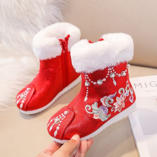 Baby Girls Embroidered Warm Cotton Boots Princess Cotton Boots National Boots Little Girls Boots Winter Snow Boots4
