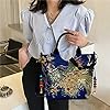 Fiorky bestickte Canvas-Tasche, Ethno-Stil, Damen-Umhängetasche, Pfauen-Stickerei, Canvas-Umhängetasche, lässige Damen-Perlen-Anhänger, modische Handtaschen, Tragetasche, Hobo-Umhängetasche #4