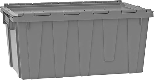 Miniatura 3 de Buckhorn AR271712020202000 - Contenedor industrial apilable de plástico con tapa con bisagras, 27 pulgadas de largo x 17 pulgadas de ancho x 12