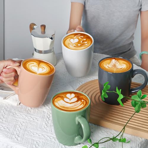 Mug de cerámica rosa 20 oz con asa grande miniatura 7