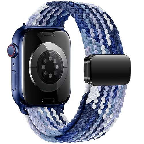 Image of Mazoft Braided Bands With Magnetic Clasp Compatible with Apple Watch Band 38mm 40mm 41mm 42mm 44mm 45mm 46mm 49mm;Nylon Sport Loop Strap for iWatch Ultra 3 & 2 Series 11 10 9 8 7 6 SE 5 4 3 Women Men