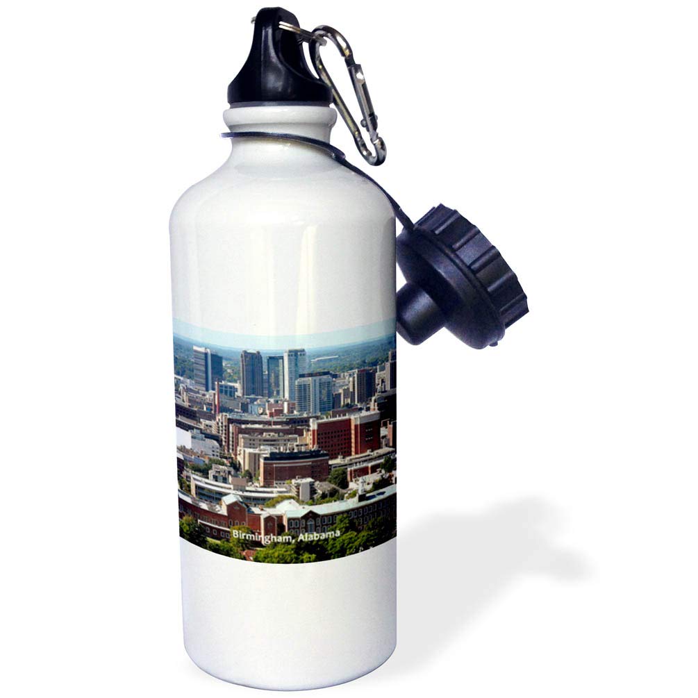 3dRose Birmingham Sports Water Bottle 21 oz White