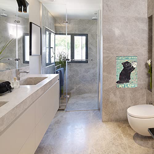 Black Cat Wall Decor Sign - 8X12 Inch Retro Metal Wall Art Posters Prints Decorative For Home Room Bathroom Bedroom Kitchen Bar Office Etc.（Your Napkins｜My Lady） #TOP6