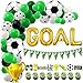 Soccer Balloons Arch Garland Kit, 107Pcs Soccer Party Decorations with Latex Balloons, Soccer Banner, Cupcake Toppers, Foil Balloons for Soccer Birthday Party Decorations Sports Themed Party Supplies