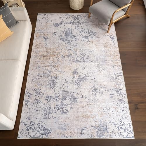 nuLOOM Makenzie Ivory Abstract Washable Area Rug, 6' Round product photo