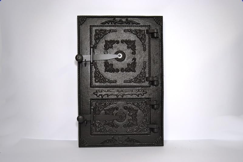 Euro SEZAM DZ061-2 Puerta de horno de hierro fundido, puerta gruesa para horno, puerta para horno de pizza, 29 x 44,5 cm (negro)