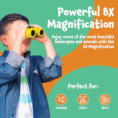 Image of Pie Matrix Junior Explorer Binoculars for Adults & Kids,8x21 Magnification, Bak4 Prism, FMC Coated, Lightweight, Shockproof & Rainproof, Ideal for Bird Watching, Camping, Hiking & Wildlife