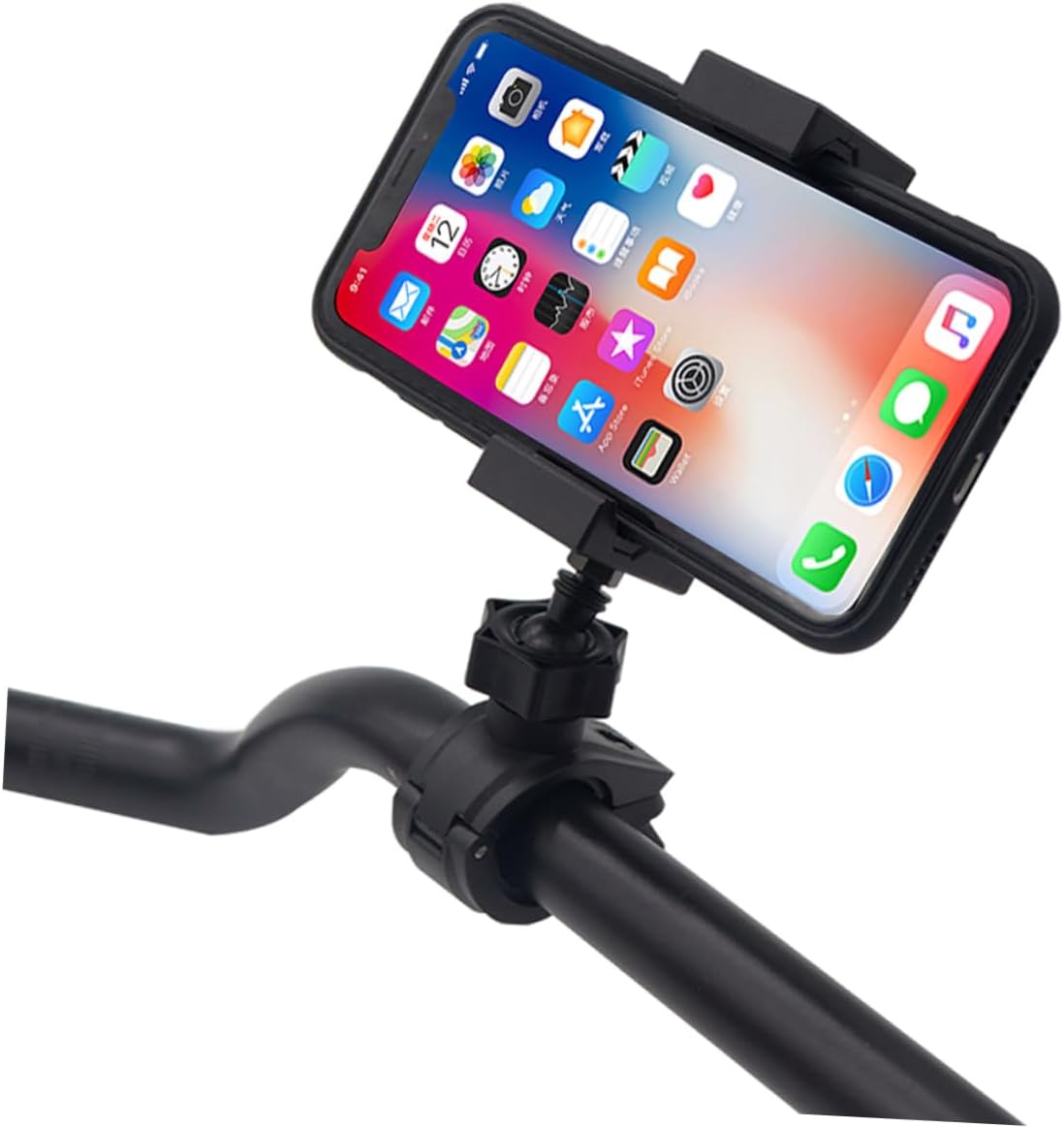 Motorcycle Phone Holder Handlebar Mount for Smartphones Two Installation Methods Compact Design Compatible with Navigation Devices Black