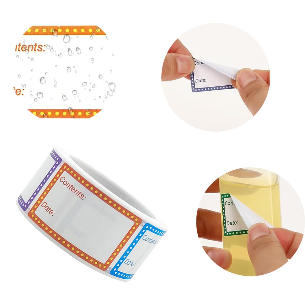 2 Rotoli, 1000 Pezzi Di Etichette Autoadesive Per Congelatore Adesivi Da Cucina Universali Rimovibili 25x40 Mm Etichette Per Barattoli Di Spezie E Contenitori Per Congelatore 92159906 - Foto 6