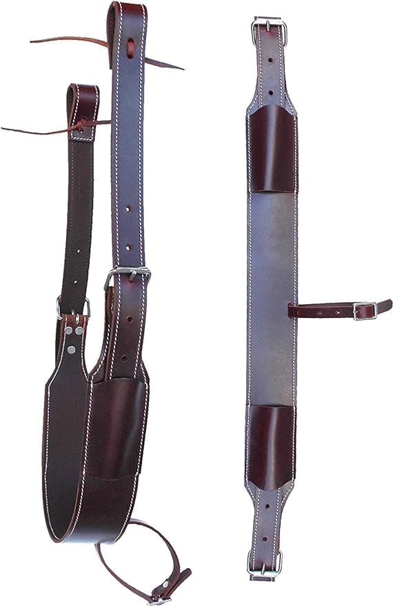 Leather Horse Western Designer Complete Flank Cinch Set Rear Flank Back Cinch Girth Saddle Billets TACK Horse Cinches